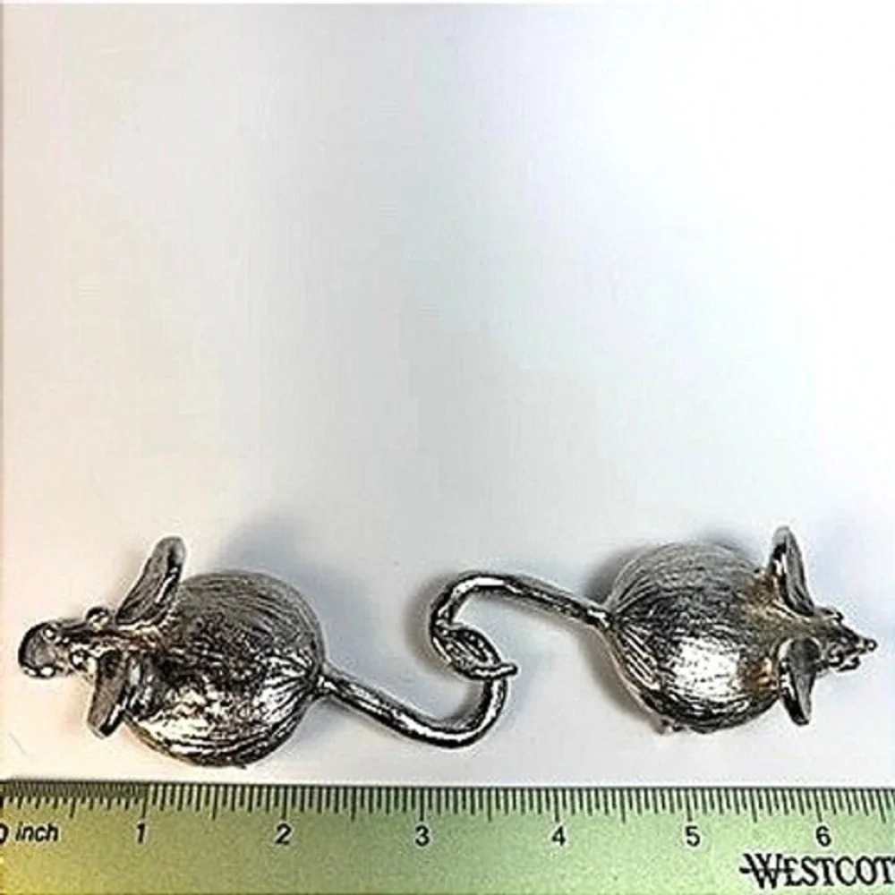 Vintage Mouse Belt Buckle Silver Tone Whimsical Mimi Di N Signed Statement
